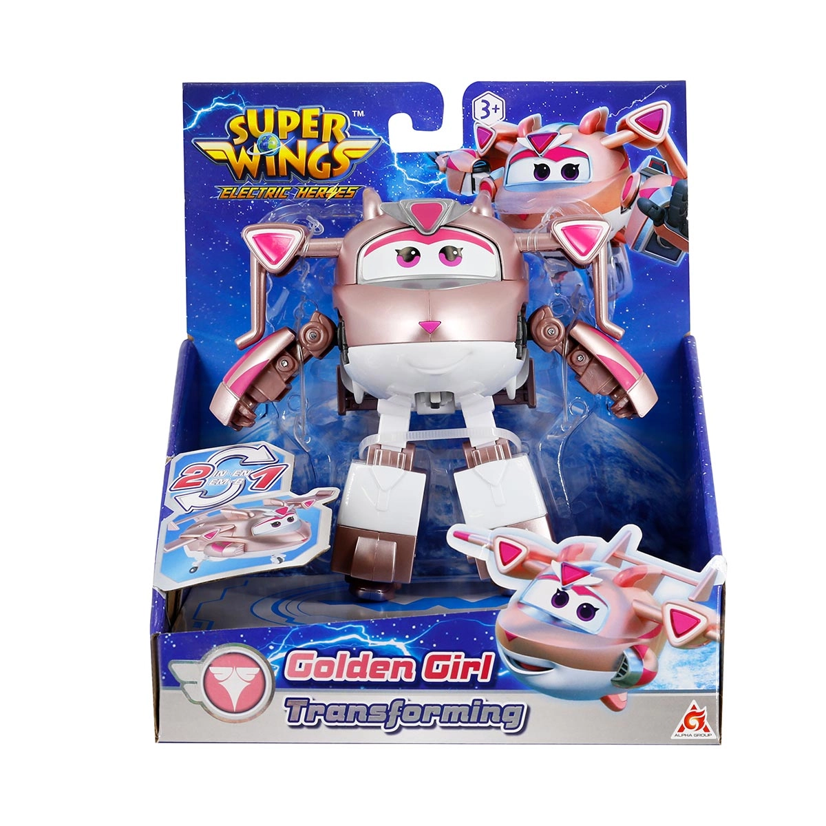 Boneco 12cm Avião Golden Girl Transformar Resgate Elétrico - Super Wings Boneco 12cm Avião Golden Girl Transformar Resgate Elétrico - Super Wings