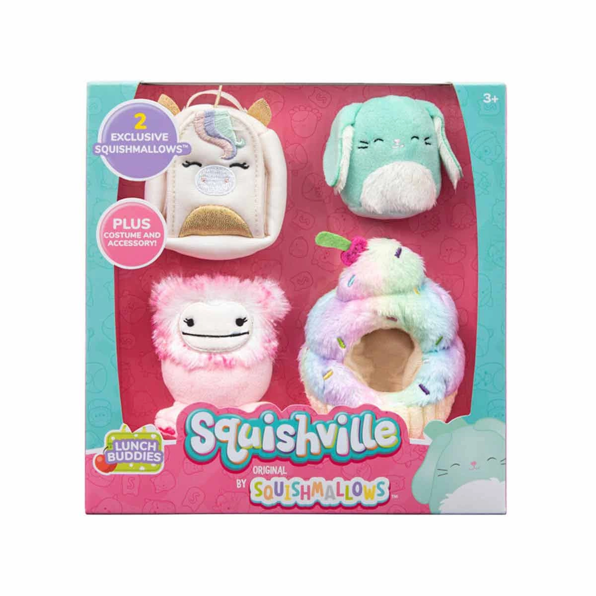 2 Pelúcias Com Acessórios Lunch Buddies - Squishville