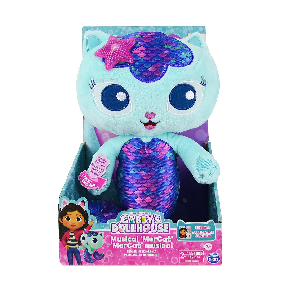 Gabby'S Dollhouse - Pelúcia Mercat De 33Cm Com Luz E Som