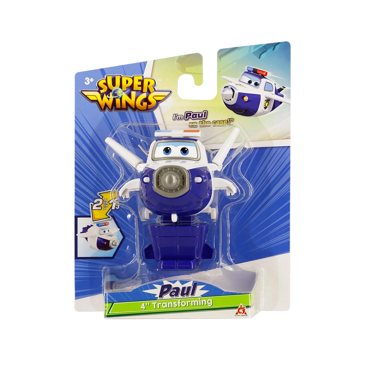 Boneco 10cm Avião Policial Paul - Super Wings