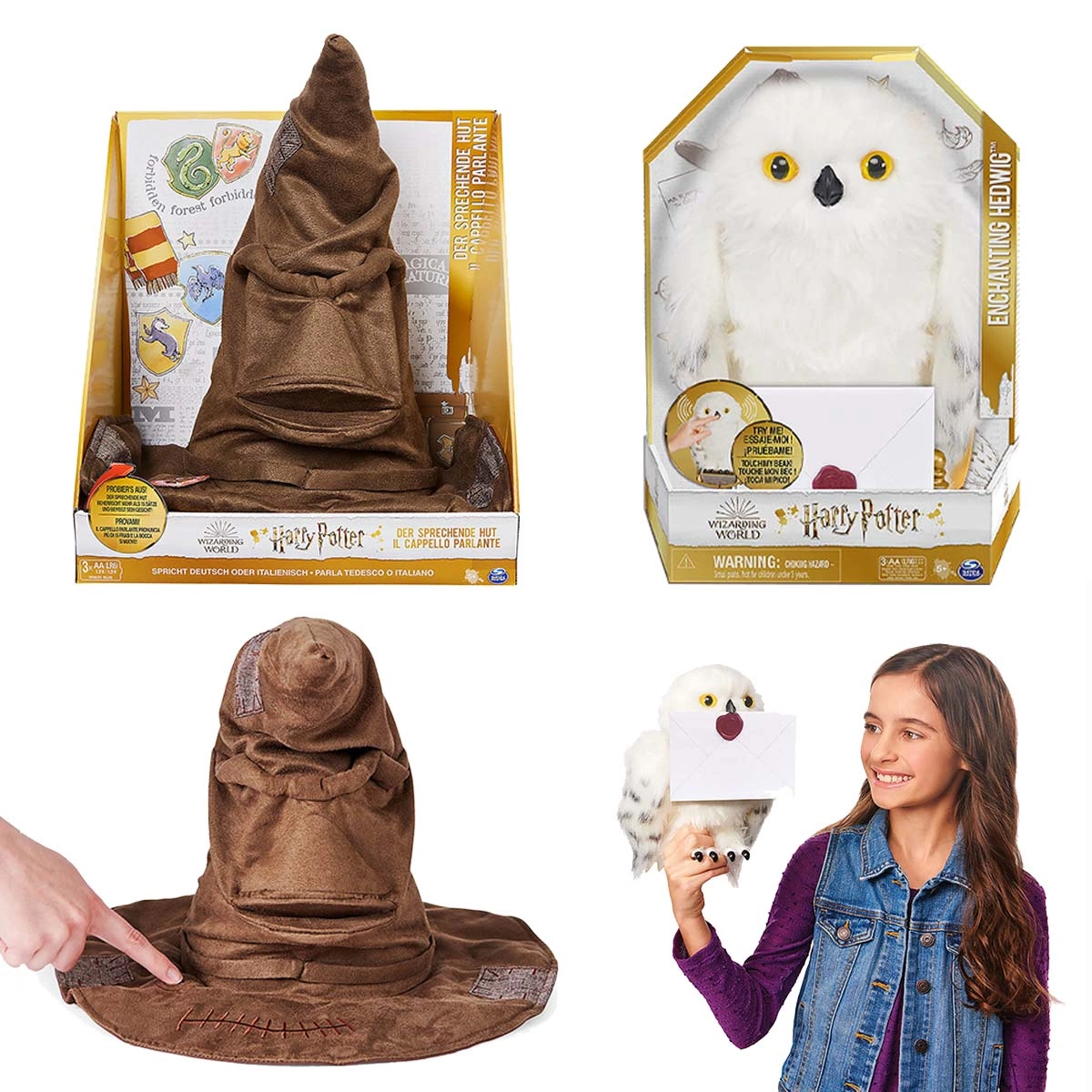 Kit 2 Chapéu Seletor + Coruja Hedwig - Harry Potter
