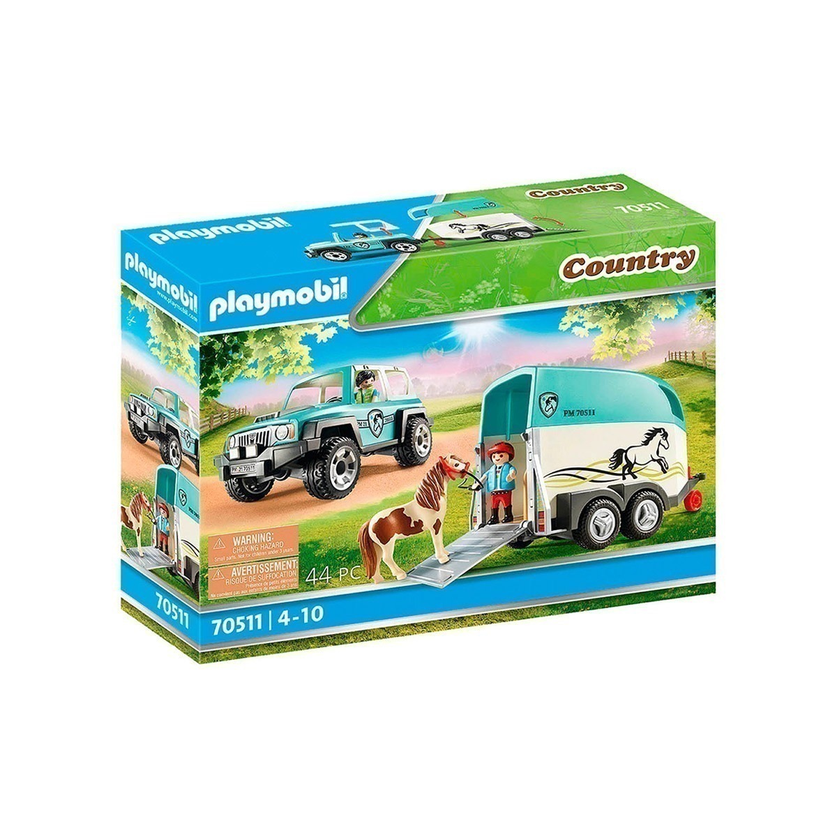 Playmobil - Carro Com Reboque Para Pónei - Country - 70511