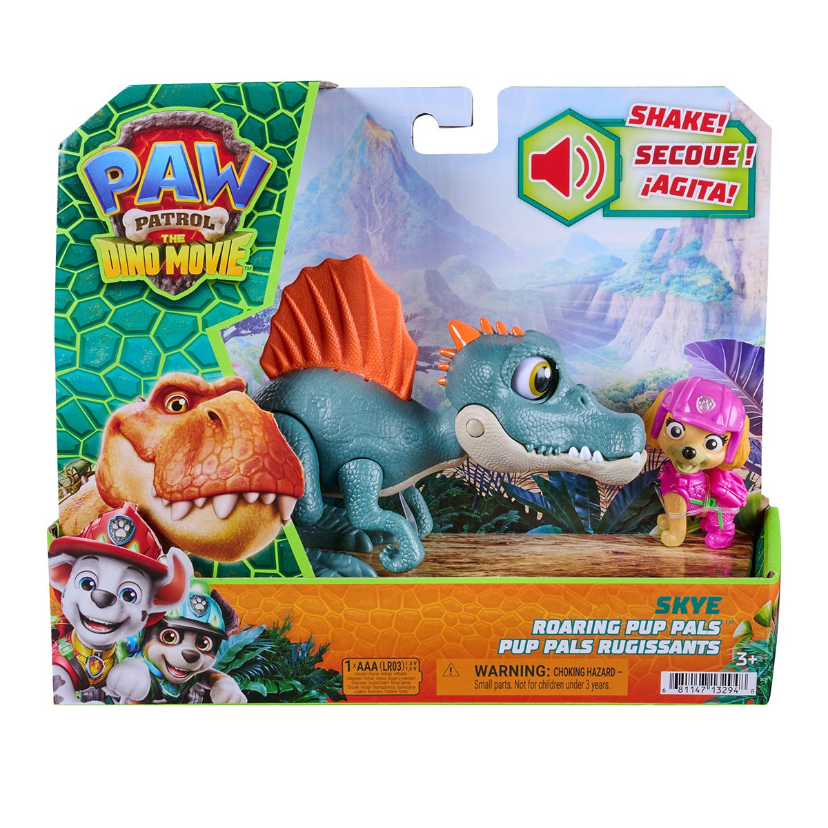 2 Bonecos Skye e Dinossauro com Som - Patrulha Canina 2 Bonecos Skye e Dinossauro com Som - Patrulha Canina