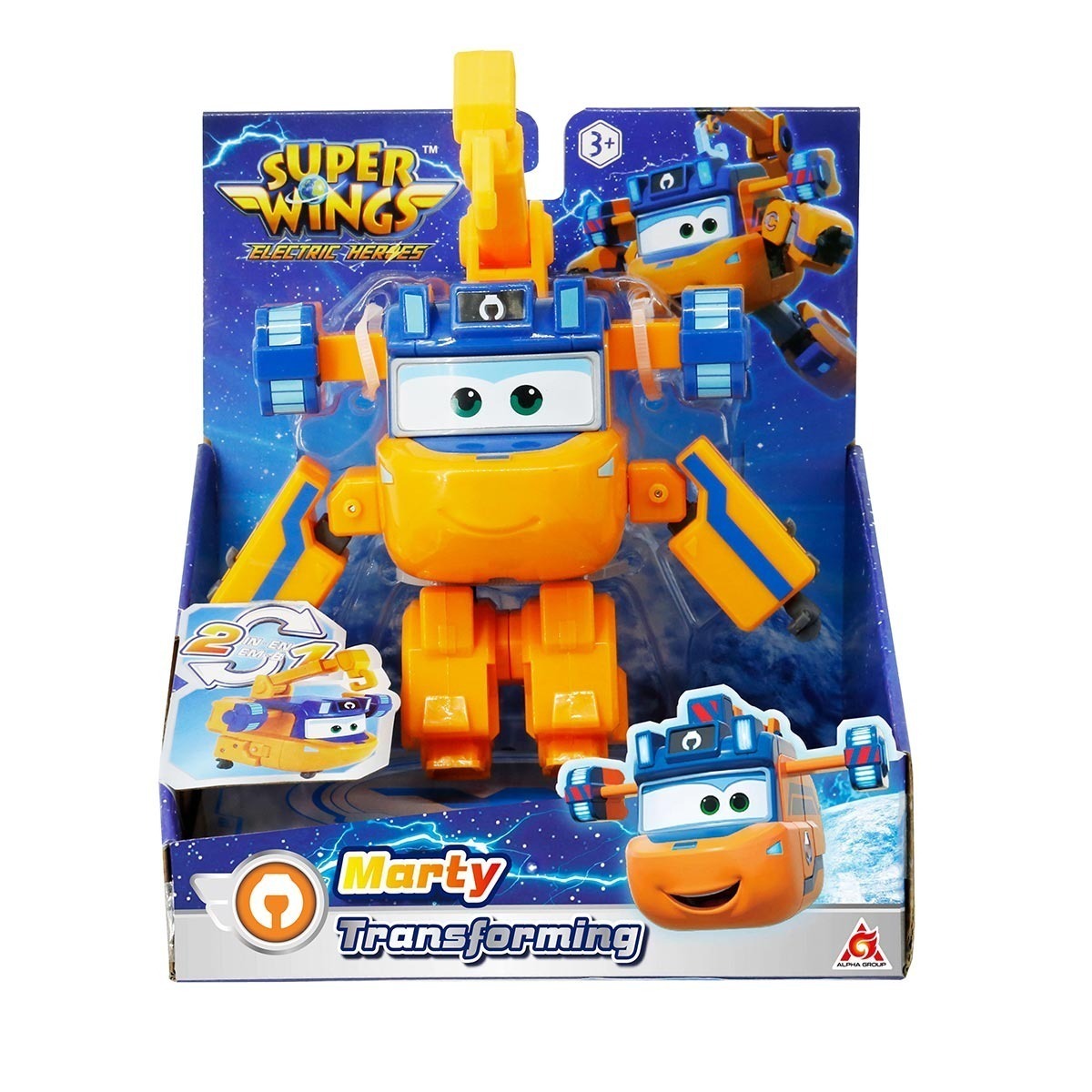 Boneco 12cm Avião Marty Transformar Resgate Elétrico - Super Wings