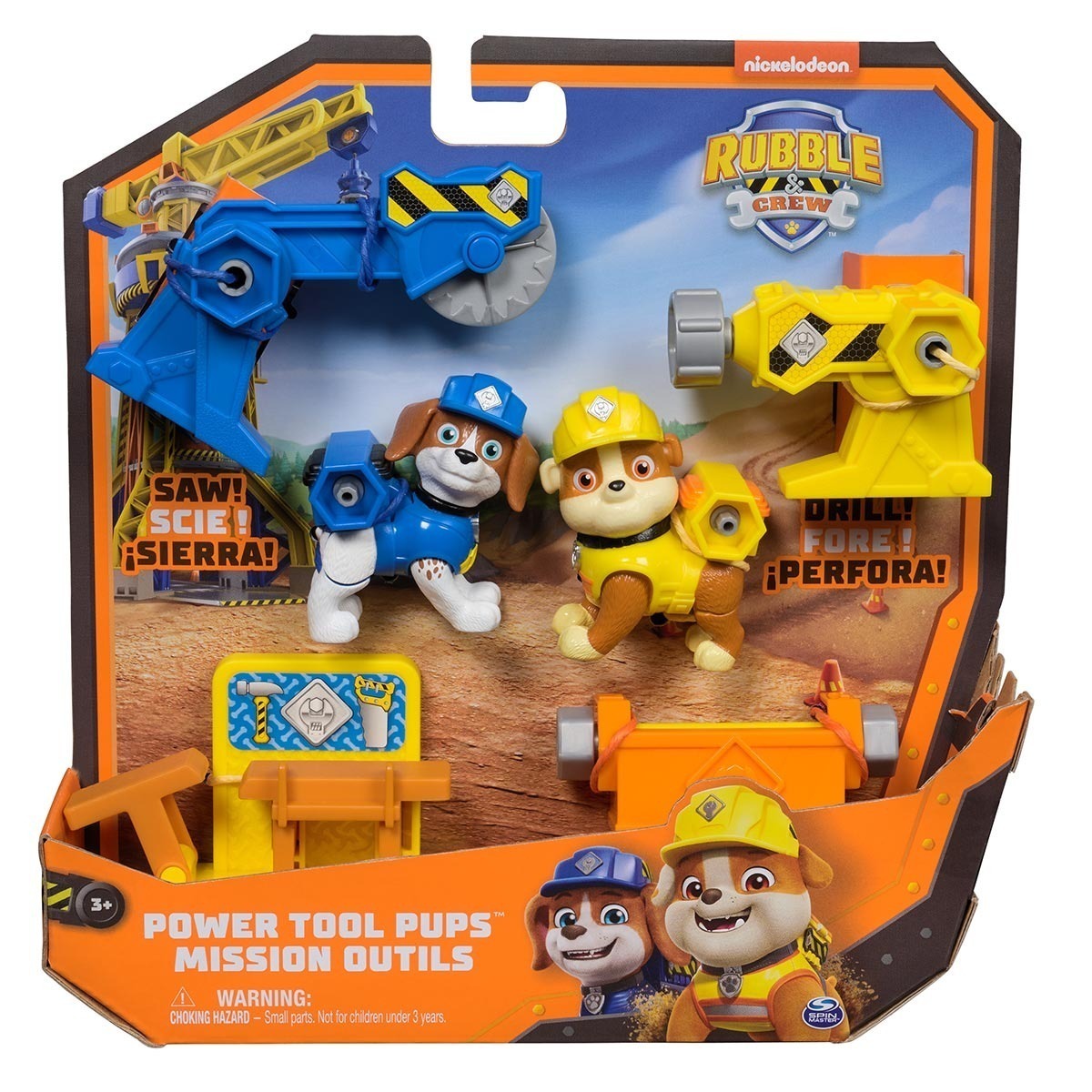 2 Bonecos Rubble e Wheeler e Ferramentas - Patrulha Canina