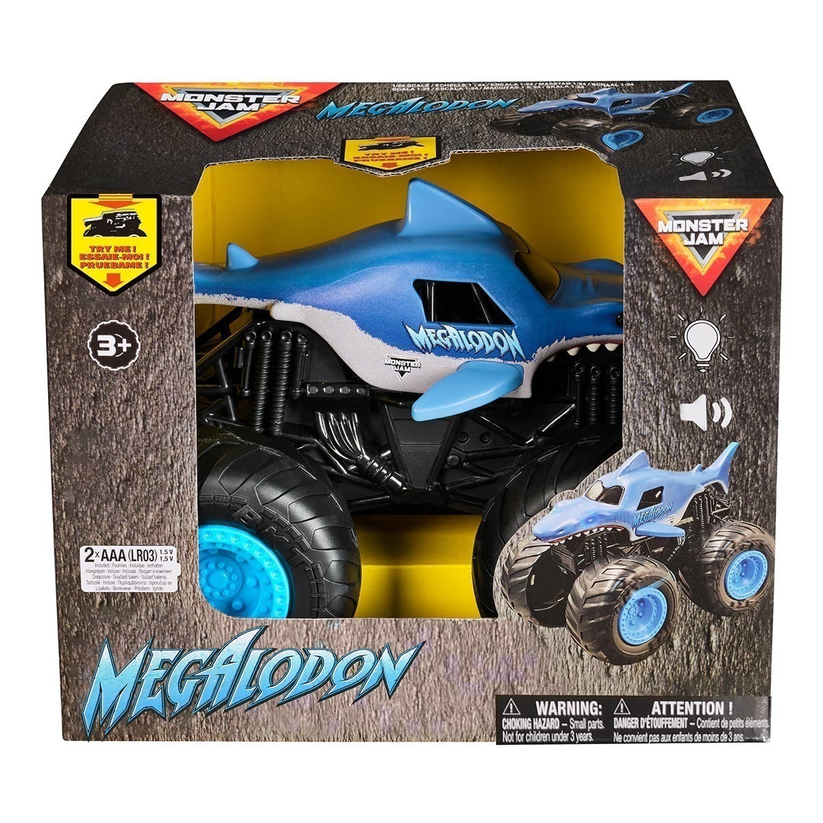Monster Jam - Carrinho Megalodon 1:24 Com Luz E Som Monster Jam - Carrinho Megalodon 1:24 Com Luz E Som