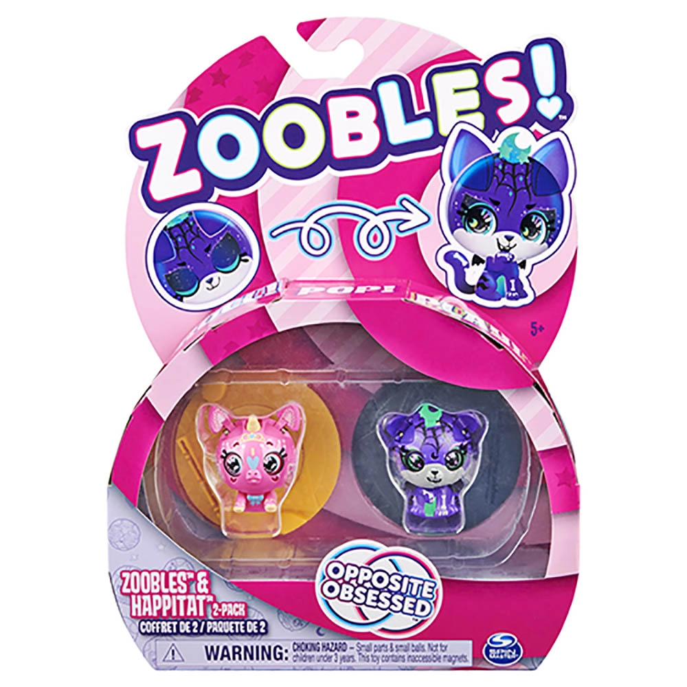 Zoobles - 2 Figuras - Sweet Unicorn E Spooky Tiger