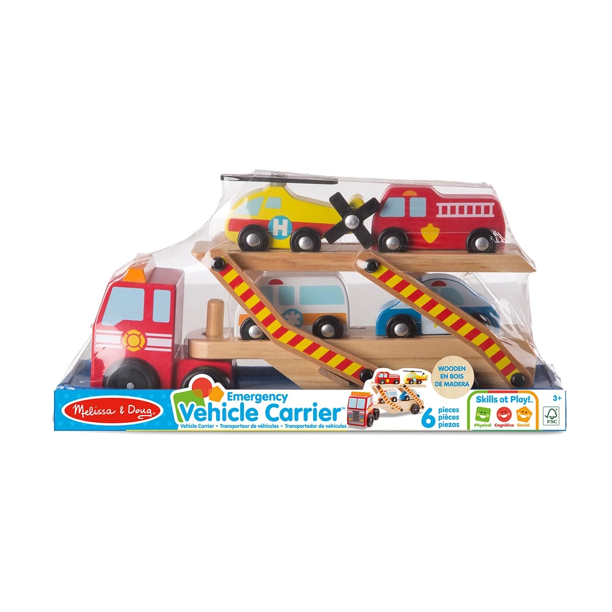 Caminhao Cegonha de Madeira Carrinho Resgate Melissa & Doug