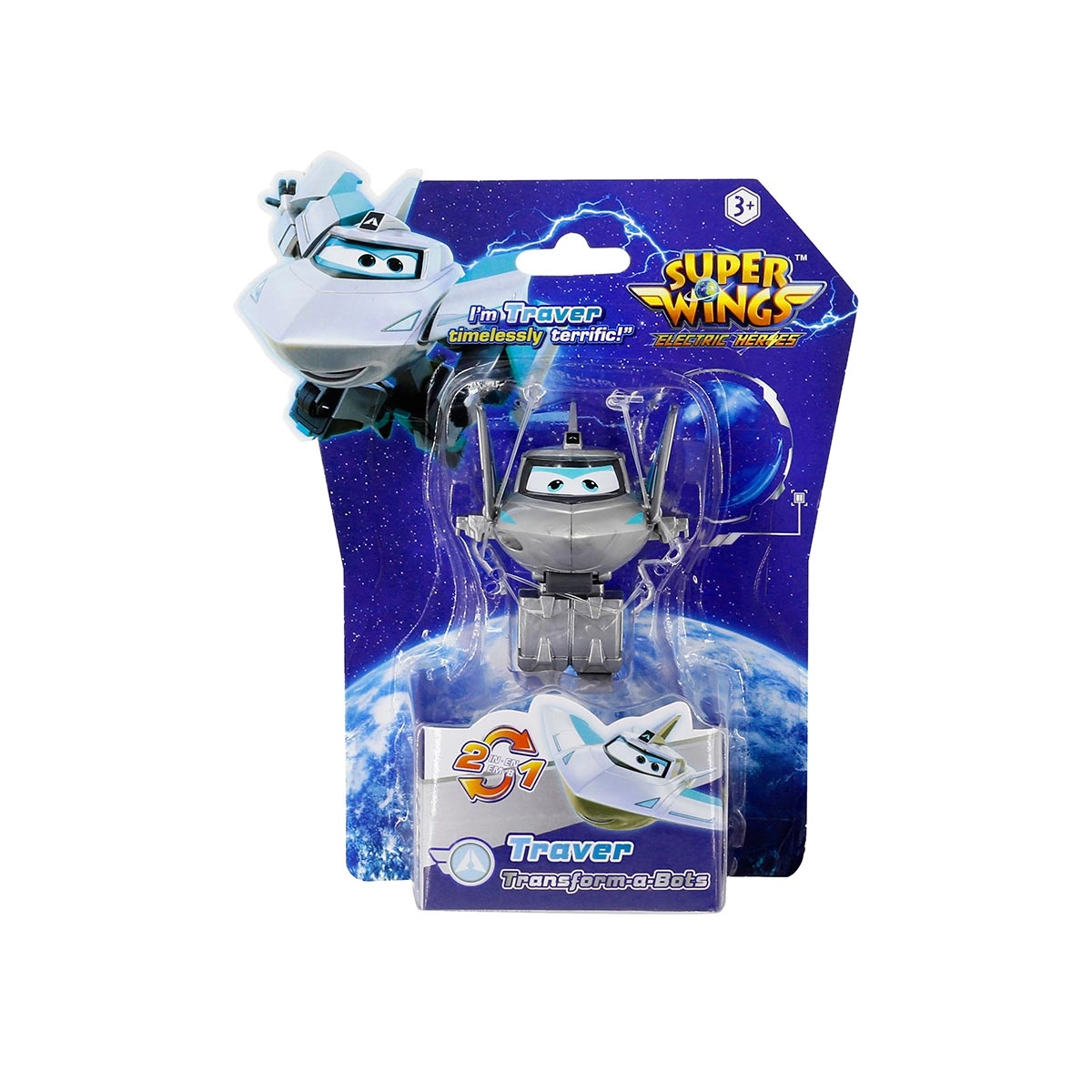 Boneco 5cm Avião Traver Transform-a-Bots - Super Wings Boneco 5cm Avião Traver Transform-a-Bots - Super Wings