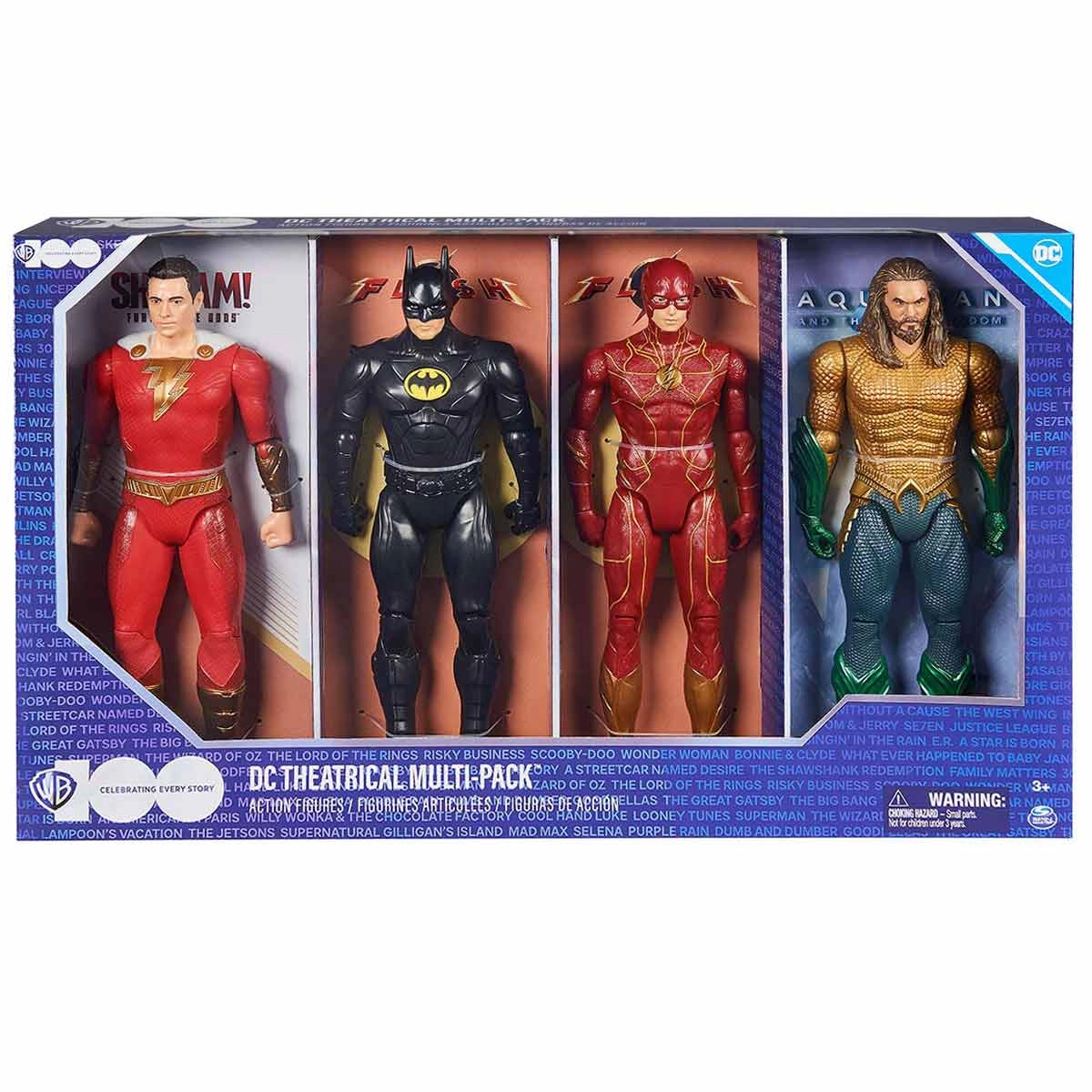 Pack 4 Bonecos De 30Cm - Batman, Flash, Shazam E Aquaman Dc