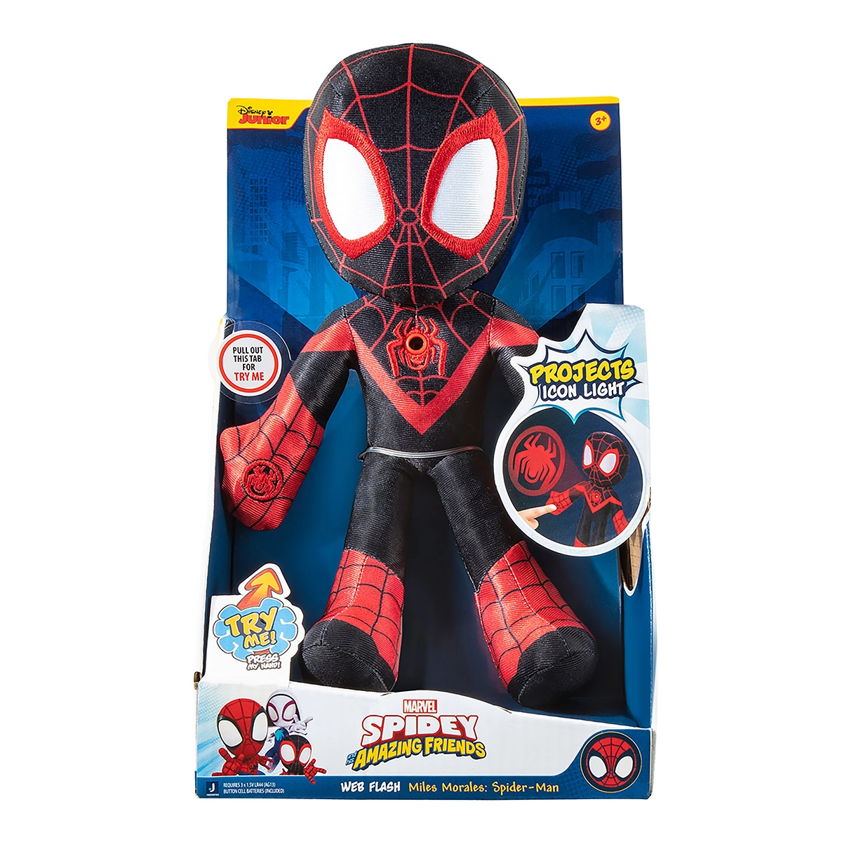Pelúcia Spidey Com Luz 22Cm - Miles Morales