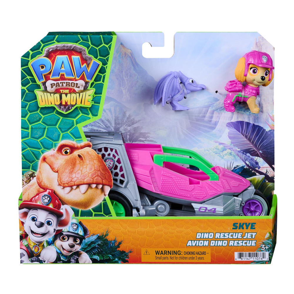 Jato da Skye + 2 Bonecos - Patrulha Canina: Uma Aventura Dino Jato da Skye + 2 Bonecos - Patrulha Canina: Uma Aventura Dino