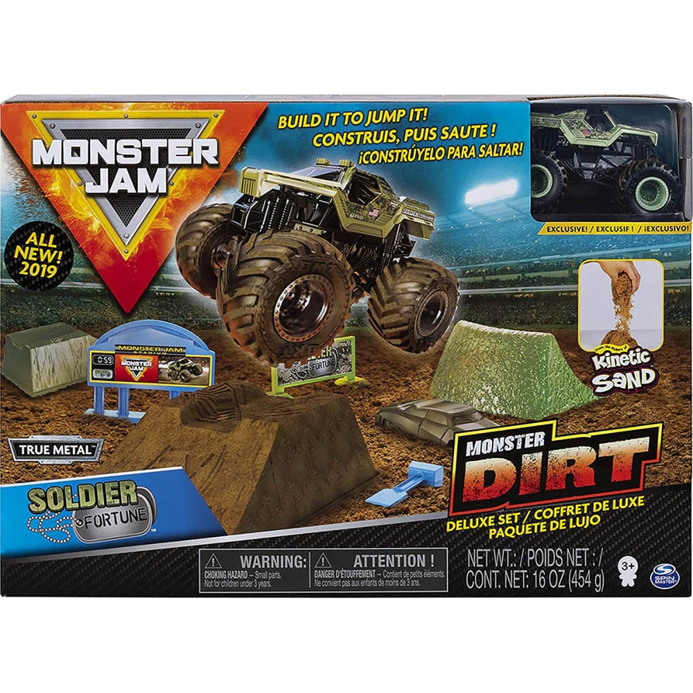 Monster Jam Playset C/ Massaareia E Carrinho Soldier Fortune